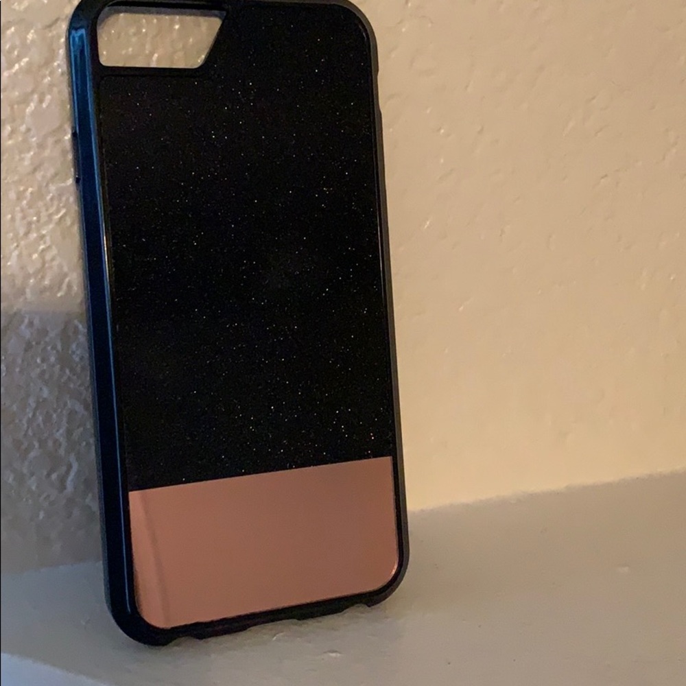 Glitter black and rose gold iPhone 7 case